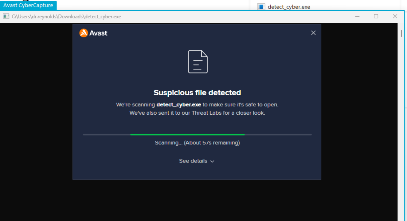 Detecting Avast CyberCapture Using Window Classes