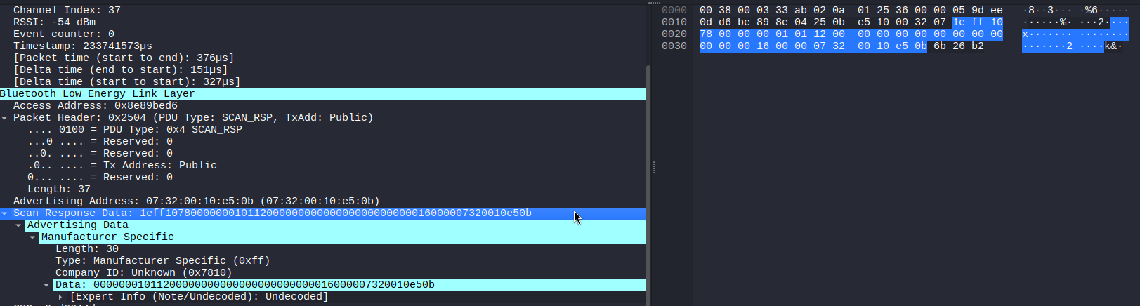Manufacturer specific data filter