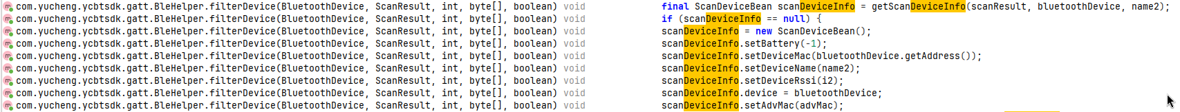 JADX text search utility for DeviceInfo